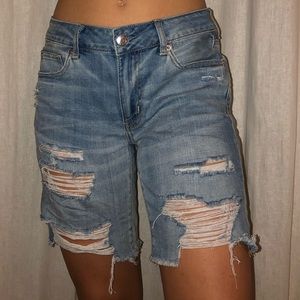 Long jeans shorts